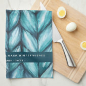 Kerstblauw Theedoek (Quarter Fold)