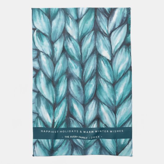 Kerstblauw Theedoek (Verticaal)