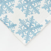 Kerstblauw Waterverf Snowflakes Patroon Fleece Deken (Hoek)