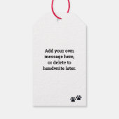 Kerstblauwe bolhond cadeaulabel (Achterkant)