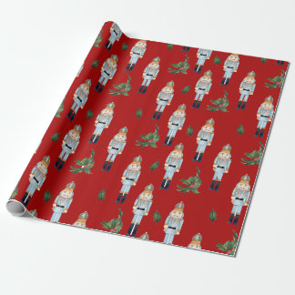kerstblauwe bont op rood cadeaupapier