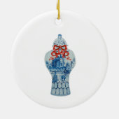 Kerstblauwe gember keramisch ornament (Achterkant)