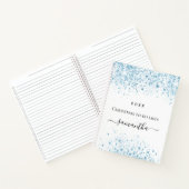 Kerstblauwe glitter witte winter om lijsten te mak notitieboek (Binnen)