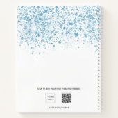 Kerstblauwe glitter witte winter om lijsten te mak notitieboek (Achterkant)