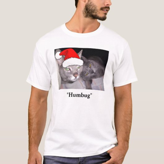 Kerstblauwe kat t-shirt (Voorkant)