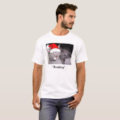Kerstblauwe kat t-shirt (Voorkant volledig)