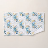 Kerstblauwe winterbessen en zilver Filigree Bad Handdoek (Handdoek)