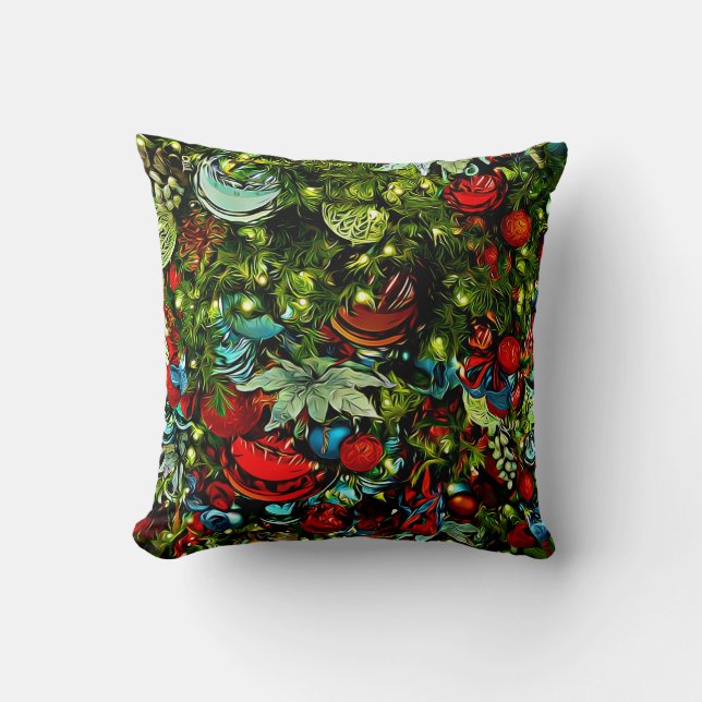 kerstbling Ornament Art Sierkussen (Voorkant)