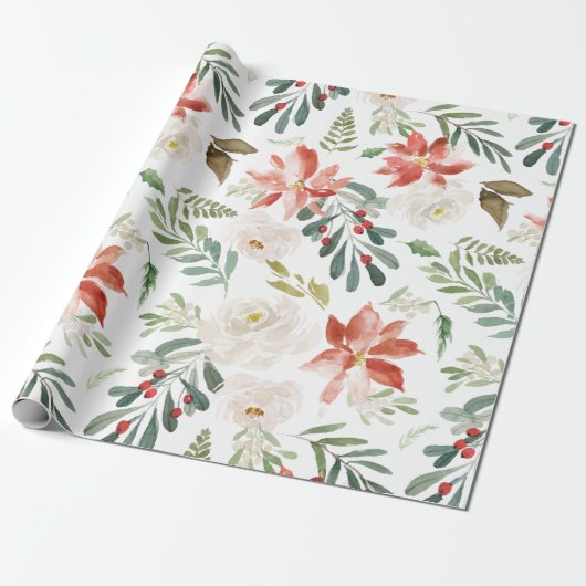 Kerstbloem Cadeaupapier (Uitgerold)