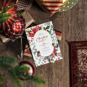 Kerstbloem en bladeren Waterverf Kaart