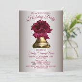 Kerstbloem Golden Bell Feestdagen Party Kaart (Staand voorkant)
