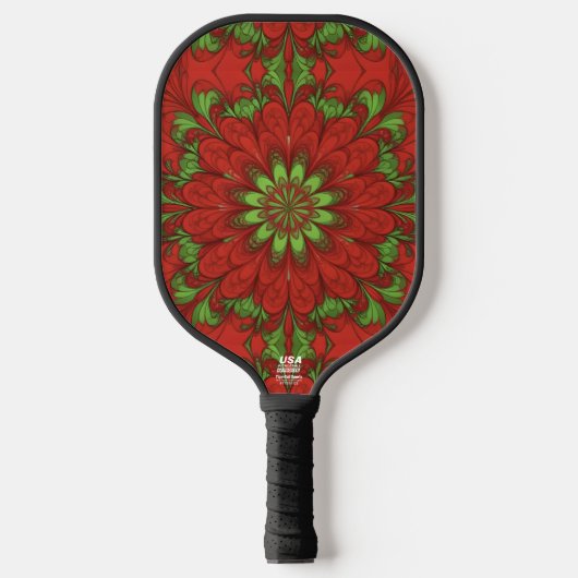 Kerstbloem Pickleball Paddle (Voorkant)