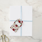 Kerstbloemen Cadeaulabel (Met Touw)
