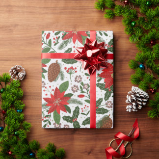 kerstbloemen cadeaupapier