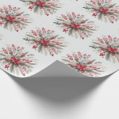 kerstbloemen cadeaupapier (Hoek)