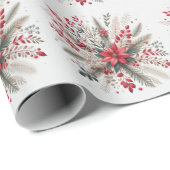 kerstbloemen cadeaupapier (Rol Hoek)