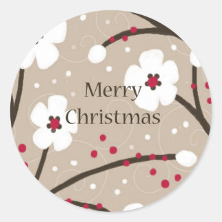 Kerstbloemen en bessen Sticker
