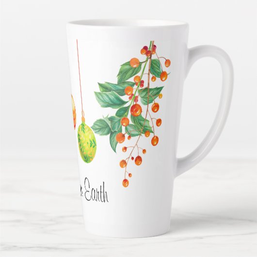 Kerstbloemen en sierplanten latte mok (Rechts)