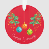 Kerstbloemen en sierplanten ornament (voorkant)