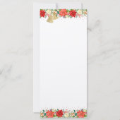 Kerstbloemen grens Typografie Kaart (Achterkant)