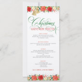 Kerstbloemen grens Typografie Kaart (Voorkant)