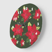 Kerstbloemen met wandklok grote klok (Hoek)