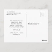 kerstbloemen nieuwe thuis verhuisbericht briefkaart (Achterkant)