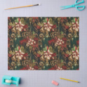 Kerstbloemen op groene decoupage tissuepapier (Craft)