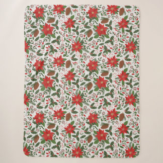 Kerstbloemen Sherpa Deken