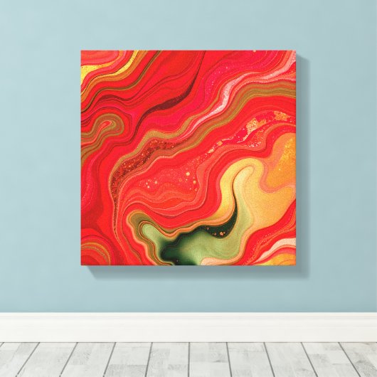 Kerstbloesem Frequenties Abstract Energie Canvas Afdruk (Insitu (Houten vloer))