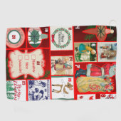 Kerstblok Advent Illustratie Vierkante Kunst Golfhanddoek (Horizontaal)