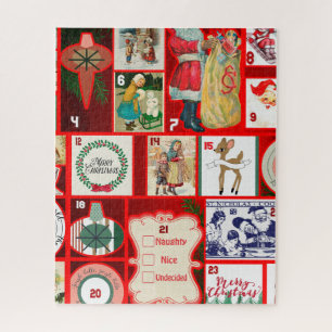 Kerstblok Advent Illustratie Vierkante Kunst Legpuzzel