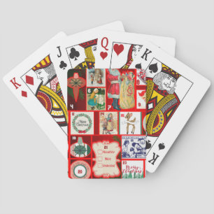 Kerstblok Advent Illustratie Vierkante Kunst Pokerkaarten