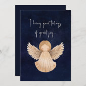 Kerstbode van grote blijdschap waterverf engel feestdagenkaart (Voorkant / Achterkant)