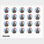 Kerstboeddha! Ronde Sticker (Vel)