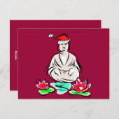 kerstboeddha-tekening feestdagenkaart (Voorkant / Achterkant)