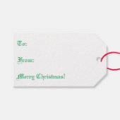 Kerstboek Boom Gift Labels Cadeaulabel (Voorkant (Horizontaal))