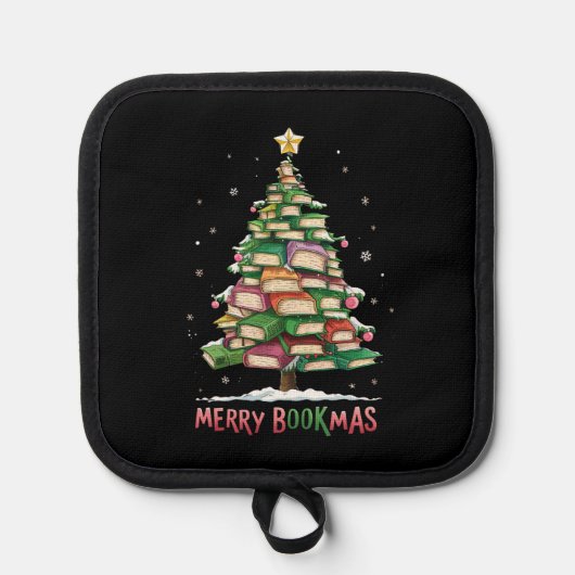 Kerstboek Liefhebber Boom Bibliothecaris Merry Boo Pannenlap (Voorkant)