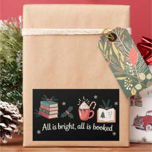 Kerstboeken Boekliefhebber Lezers Vakantie Docent Rechthoekige Sticker