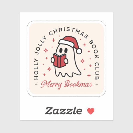 Kerstboekenclub spookpreppy esthetiek sticker (Vel)