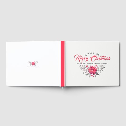 Kerstboeket Moderne Script Typografie Gastenboek (Volledig)