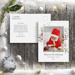 Kerstboeket van rode bessen Jaarverslag Briefkaart