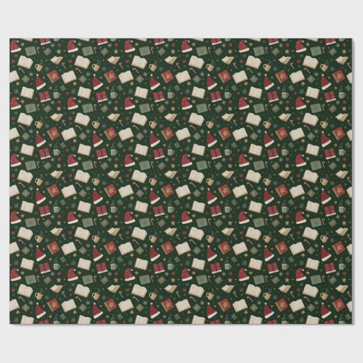 Kerstboekliefhebbers traditioneel inpakpapier (Vlak)