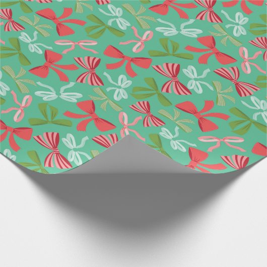 Kerstbogen (Blauwgroen) inpakpapier (Hoek)