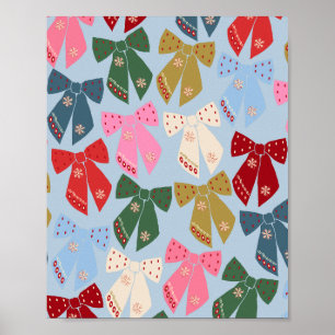 Kerstbogen Coquette Blauw Poster