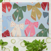 Kerstbogen Coquette Blauw Theedoek (Gevouwen)