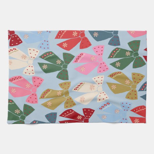 Kerstbogen Coquette Blauw Theedoek (Horizontaal)