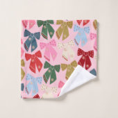 Kerstbogen Coquette Roze Bad Handdoek (Wasdoekje)