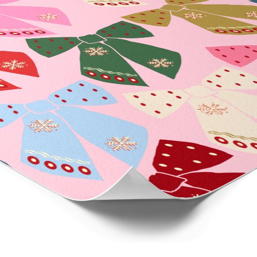 Kerstbogen Coquette Roze Poster (Hoek)