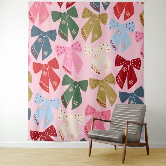 Kerstbogen Coquette Roze Wandkleed (In situ)